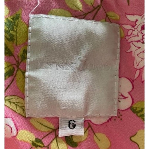 Lynn Lugo Strapless Pink‎ Floral Sundress Spaghetti Straps Size 6 - Picture 5 of 5